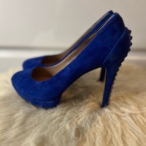 Vince Camuto Blue Suede Heels